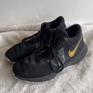 Nike Air precision 2 black gold basketball sneakers